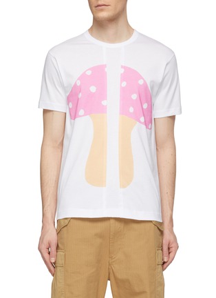 首图 - 点击放大 - COMME DES GARÇONS SHIRT - 纯棉拼接蘑菇印花 T 恤