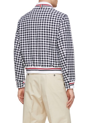 背面 - 点击放大 - THOM BROWNE - 罗纹收边格纹棒球夹克