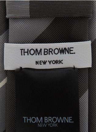 细节 - 点击放大 - THOM BROWNE - 斜纹图案真丝混棉提花领带