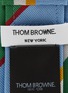 细节 - 点击放大 - THOM BROWNE - 拼色条纹小鸟蜜蜂刺绣真丝领带