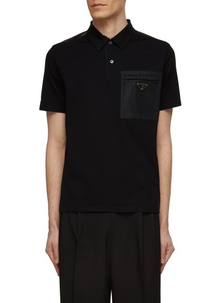 首图 - 点击放大 - PRADA - 刺绣徽标尼龙口袋饰 POLO 衫