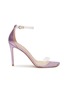 首图 - 点击放大 - STUART WEITZMAN - ‘NUDISTCURVE’ 100 SINGLE BAND SQUARE TOE GLITTER HEELED SANDALS