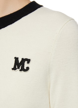  - MO&CO. - 短款 LOGO 拼色羊绒开衫