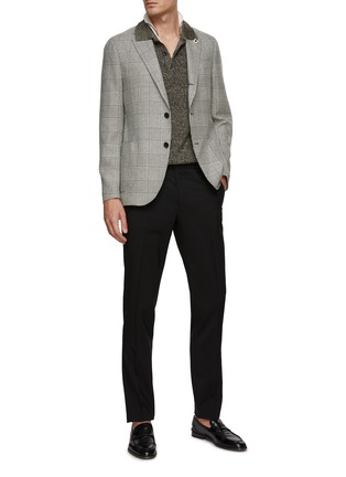 模特儿示范图 - 点击放大 - LARDINI - 平驳领格纹西服外套