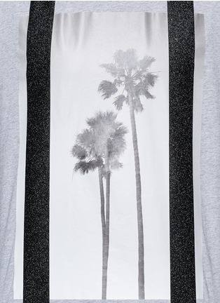细节 - 点击放大 - Palm Angels - 闪粉条纹棕榈树胶印T恤