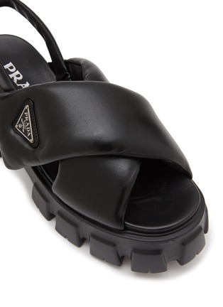 细节 - 点击放大 - PRADA - MONOLITH 加衬真皮凉鞋