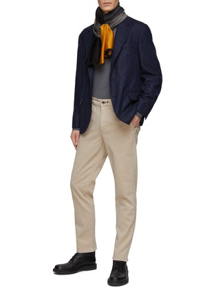 模特儿示范图 - 点击放大 - BRUNELLO CUCINELLI - 平驳领法兰绒西装外套