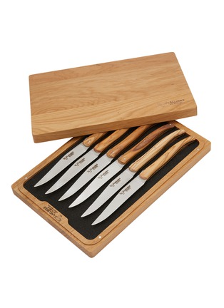 细节 –点击放大 - LAGUIOLE EN AUBRAC - Olivewood Handle Stainless Steel Steak Knives — Set of 6