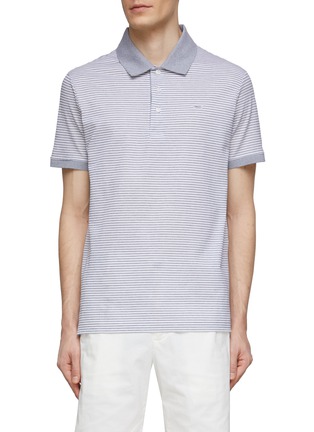 首图 - 点击放大 - PAUL & SHARK - 鲨鱼 LOGO 条纹 POLO 衫