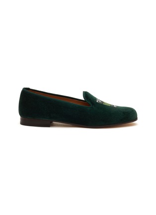 首图 - 点击放大 - STUBBS & WOOTTON - ‘ABSINTHE’ SHOT GLASS EMBROIDERY FLAT VELVET LOAFERS