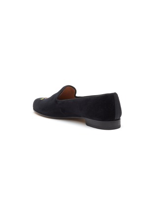  - STUBBS & WOOTTON - ‘MARY MOJITO’ COCKTAIL EMBROIDERY FLAT VELVET LOAFERS