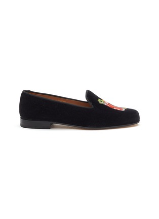 首图 - 点击放大 - STUBBS & WOOTTON - ‘MARY MOJITO’ COCKTAIL EMBROIDERY FLAT VELVET LOAFERS