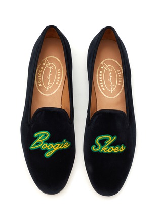 细节 - 点击放大 - STUBBS & WOOTTON - ‘BOOGIE’ EMBROIDERY FLAT VELVET LOAFERS