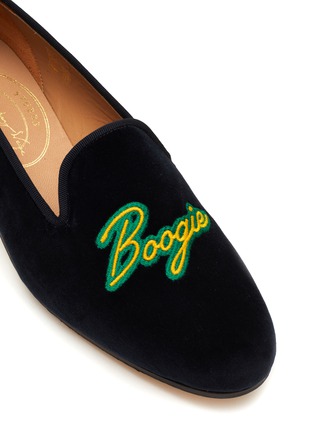 细节 - 点击放大 - STUBBS & WOOTTON - ‘BOOGIE’ EMBROIDERY FLAT VELVET LOAFERS