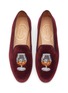 细节 - 点击放大 - STUBBS & WOOTTON - ‘BRANDY’ EMBROIDERY FLAT VELVET LOAFERS