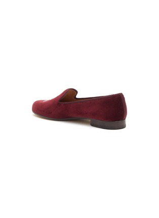  - STUBBS & WOOTTON - ‘BRANDY’ EMBROIDERY FLAT VELVET LOAFERS