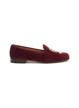 首图 - 点击放大 - STUBBS & WOOTTON - ‘BRANDY’ EMBROIDERY FLAT VELVET LOAFERS