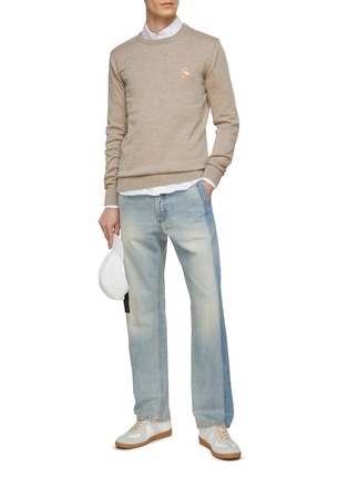 模特儿示范图 - 点击放大 - MAISON KITSUNÉ - DRESSED 狐狸拼贴纯棉衬衫