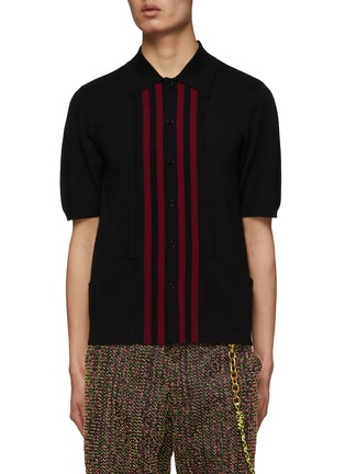 首图 - 点击放大 - DRIES VAN NOTEN - 羊毛条纹 POLO 衫