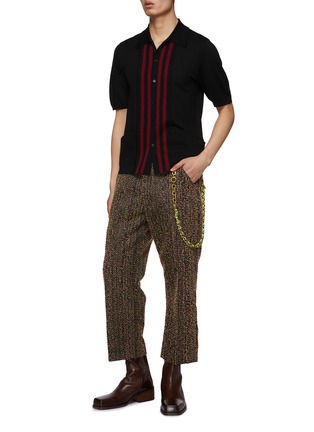 模特儿示范图 - 点击放大 - DRIES VAN NOTEN - 羊毛条纹 POLO 衫