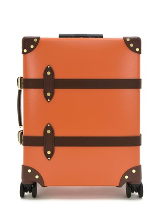 GLOBE-TROTTER | CENTENARY 小号双锁皮带拉杆行李箱 — 橙色和棕色