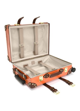 GLOBE-TROTTER | CENTENARY 小号双锁皮带拉杆行李箱 — 橙色和棕色