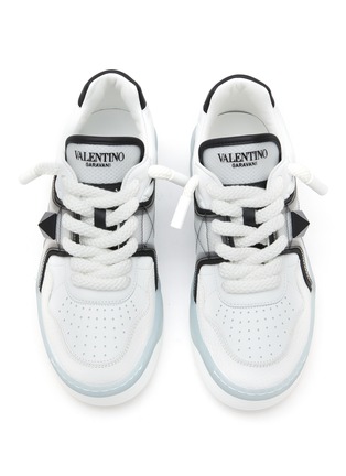 细节 - 点击放大 - VALENTINO GARAVANI - ‘One Stud XL’ Leather PVC Low Top Lace Up Sneakers