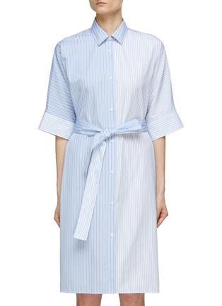 首图 - 点击放大 - MAISON KITSUNÉ - 拼接条纹衬衫式连衣裙