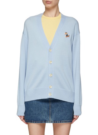 首图 - 点击放大 - MAISON KITSUNÉ - DRESSED 狐狸拼贴 V 领羊毛针织开衫