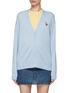 首图 - 点击放大 - MAISON KITSUNÉ - DRESSED 狐狸拼贴 V 领羊毛针织开衫