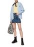 模特儿示范图 - 点击放大 - MAISON KITSUNÉ - DRESSED 狐狸拼贴 V 领羊毛针织开衫