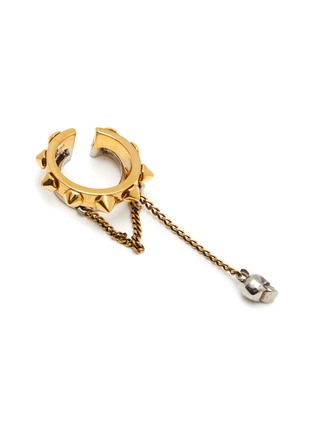 细节 - 点击放大 - ALEXANDER MCQUEEN - Brass Skull Pendant Double Hoop Ear Cuff