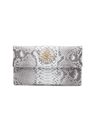 首图 - 点击放大 - SUZETTE - SMALL ‘LEON’ BROOCH PYTHON LEATHER CLUTCH