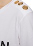  - BALMAIN - 单肩金属钮扣 LOGO 印花纯棉 T 恤
