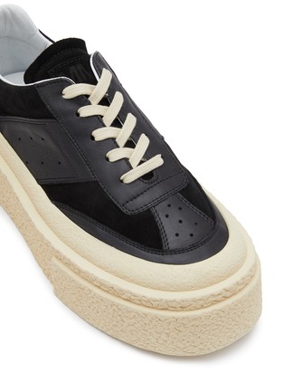 细节 - 点击放大 - MM6 MAISON MARGIELA - 厚底真皮运动鞋
