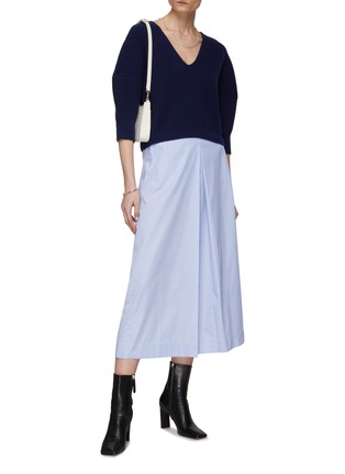 模特儿示范图 - 点击放大 - SA SU PHI - 经典纯棉条纹半裙