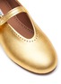 AZZEDINE ALAÏA - 孔眼缀饰金属色真皮平底鞋