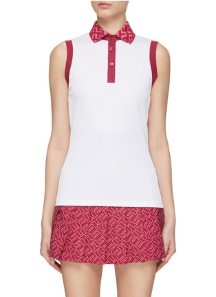 首图 - 点击放大 - J.LINDEBERG - ‘LALE’ LOGO PRINT TRIM SLEEVELESS GOLF TOP