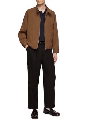 模特儿示范图 - 点击放大 - MANORS - Chest Pocket Cotton Knit Polo Shirt