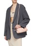 模特儿示范图 - 点击放大 - MANSUR GAVRIEL - ‘Mini Cloud’ Ruched Opening Leather Clutch