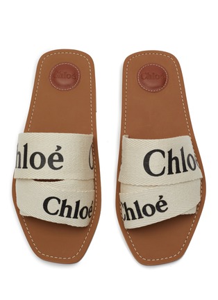 细节 - 点击放大 - CHLOÉ - 亚麻鞋面平底凉拖鞋