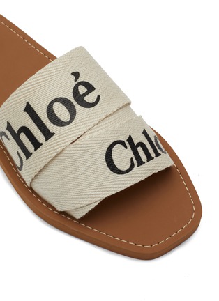 细节 - 点击放大 - CHLOÉ - 亚麻鞋面平底凉拖鞋