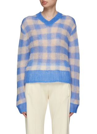 首图 - 点击放大 - ACNE STUDIOS - V 领格纹羊毛衫