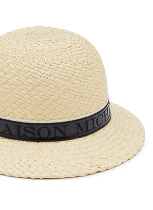 细节 - 点击放大 - MAISON MICHEL - MARA LOGO 帽带稻草宽檐帽
