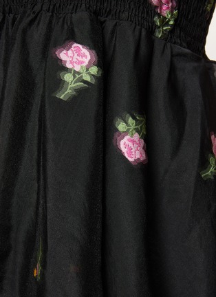  - MING MA - 荷叶边花卉刺绣连衣裙