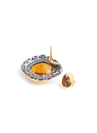 细节 - 点击放大 - TUKKA - Gold Silver Diamond Citrine Ruby Stud Earrings