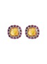 首图 - 点击放大 - TUKKA - Gold Silver Diamond Citrine Ruby Stud Earrings