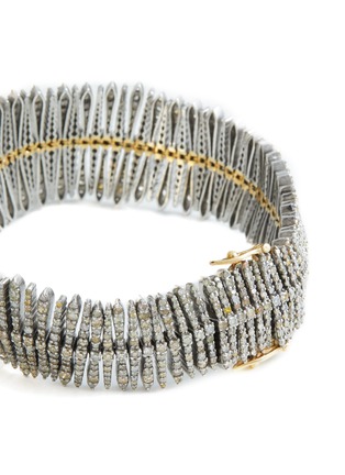 细节 - 点击放大 - TUKKA - Gold Silver Diamond Feather Bracelet