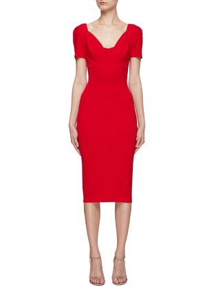 首图 - 点击放大 - ROLAND MOURET - 不规则领针织连衣裙