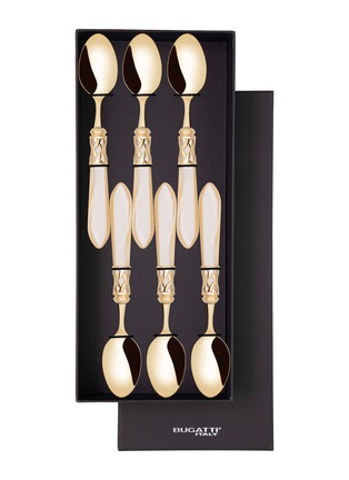 首图 –点击放大 - CASA BUGATTI - ‘Aladdin’ Dessert Spoon Set of 6 − Ivory